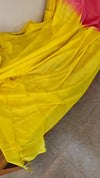 Pink and yellow bhagalpuri silk saree