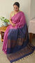 Orchid pink and indigo bhagalpuri silk saree