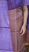 Mauve and purple tussar silk suit