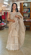 9344 - Smoky grey organza silk saree