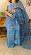 9344 - Agean blue organza silk saree