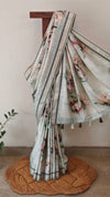 Floral Printed semi tussar saree
