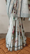 Floral Printed semi tussar saree