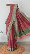 Maroon and green semi silk saree