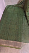 Maroon and green semi silk saree