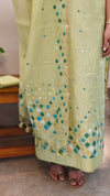 BM672 - Lime green jamdani suit