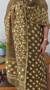 Greenish brown chanderi suit