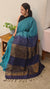 Turquoise and Navy blue Bhagalpuri silk saree