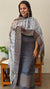 Grey woven tussar silk suit
