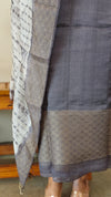 Grey woven tussar silk suit
