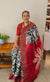 Black and Red Kalamkari printed Tussar silk saree