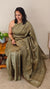 Olive Green tussar silk saree