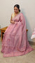 Onion Pink hand embroidered saree - 57033