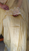 Yellow tissue organza saree - 2034C