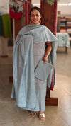 Bluish Grey tussar suit
