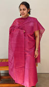 Dark pink semi Tussar suit - S330