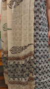 Brown and beige block printed cotton suit