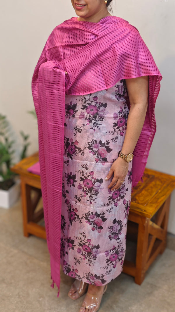 Pink silky kota salwar suit