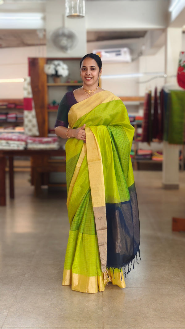 Light green soft silk saree