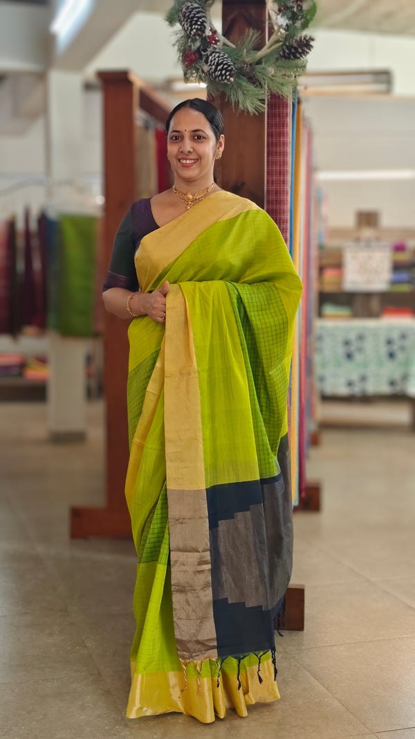 Light green soft silk saree