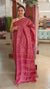Maroon tussar silk saree with jute weaving