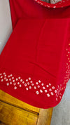 Red hand bhandej modal silk saree
