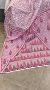 Pink Net Kota saree with chikankari palla