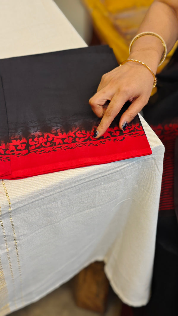 Black and Red super net kota saree