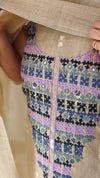 Light Beige Linen Chanderi salwar suit