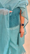 Teal shade net kota suit