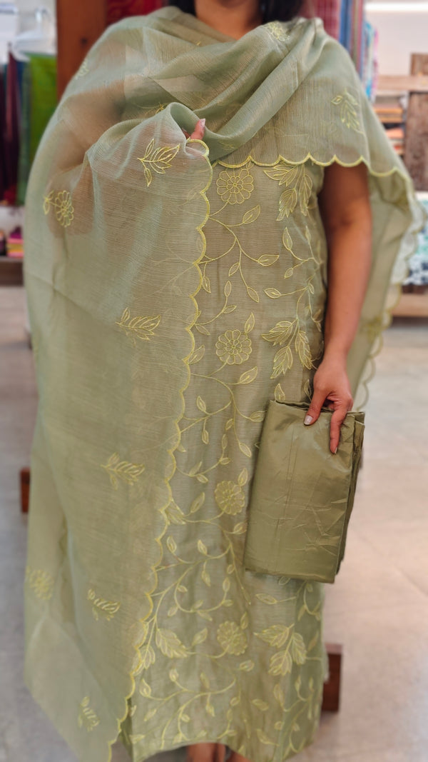 Sage Green net kota suit