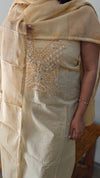 Beige net kota salwar suit