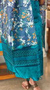 Blue printed top and dupatta suit