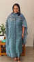 Bluish grey embroidered tussar silk suit