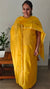 Mustard yellow mul chanderi chikankari suit - E910