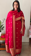 Chili red banarasi silk suit