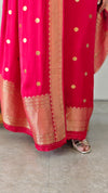 Chili red banarasi silk suit