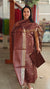 Chocolate brown tussar silk suit