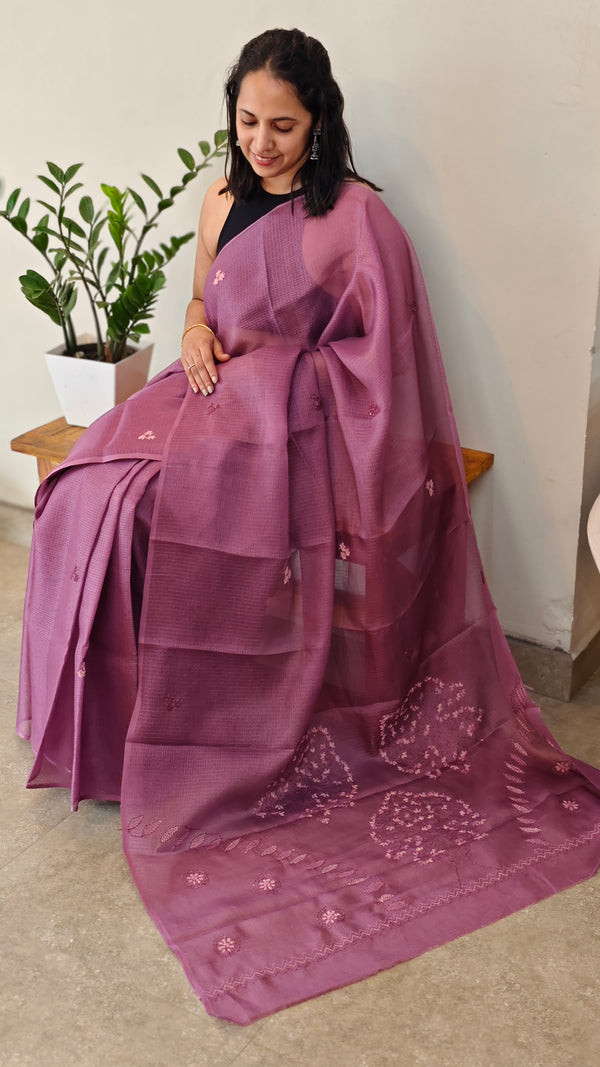 Mauve shade net kota saree - 315PR