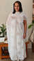 White and mustard net kota suit with chiffon dupatta