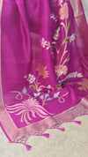 Deep Magenta/Vadamalli Matka silk jamdani saree - CL238