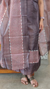 Dark Brown tussar silk suit