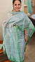 Powder blue and green tussar silk suit
