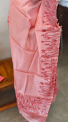 Light peach and dark peach tussar silk suit