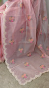 Baby pink Tissue organza saree