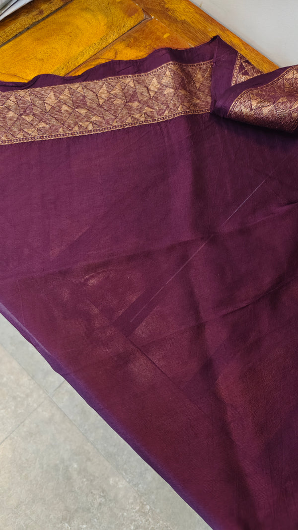Dark wine banarasi silk saree