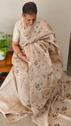 Pure desi tussar silk saree - grey