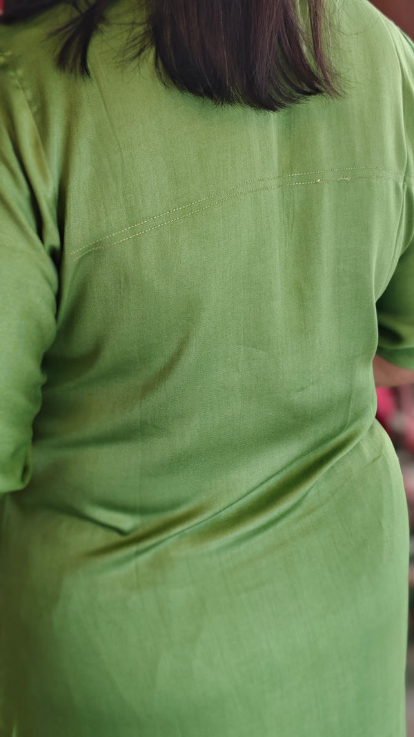 Chartreusegreen modal silk top