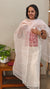 White and pinkish maroon net kota suit