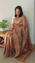 Chocolate brown tussar silk saree-ADZ67